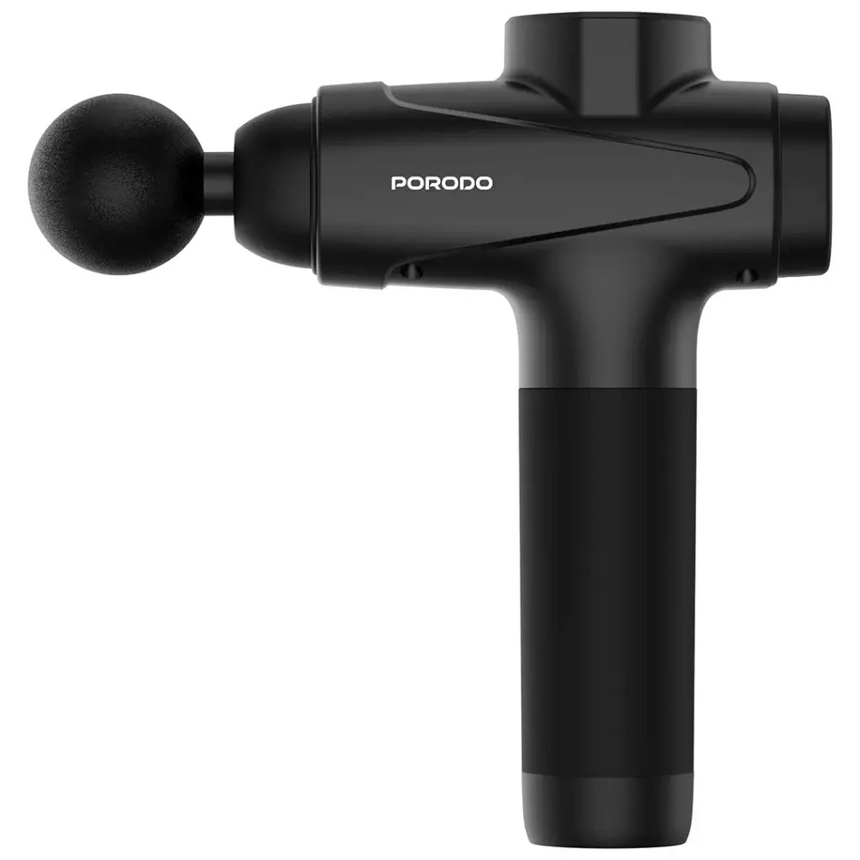 Porodo Lifestyle Multi-Head Deep Massage Gun (30 Speed Levels, 6 Interchangeable Heads, LCD Touch Display, 1500mAh Battery, Low Noise 55dB, Black)