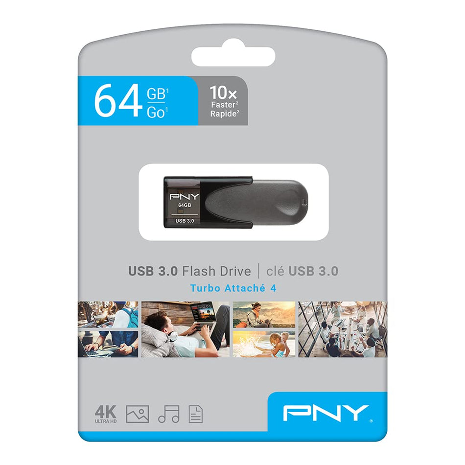 PNY 64GB Turbo Attache 4 USB 3.0 Flash Drive