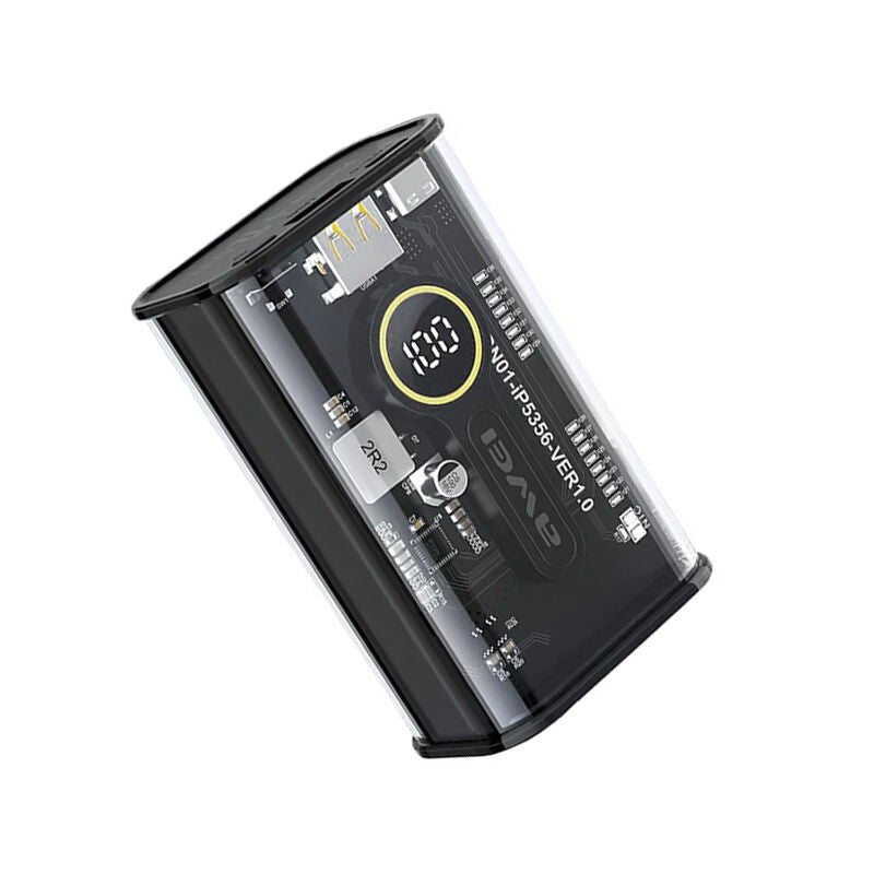 Awei P165K 10000mAh Transparent Fast Charging Power Bank 22.5W PD External Spare Battery Pack