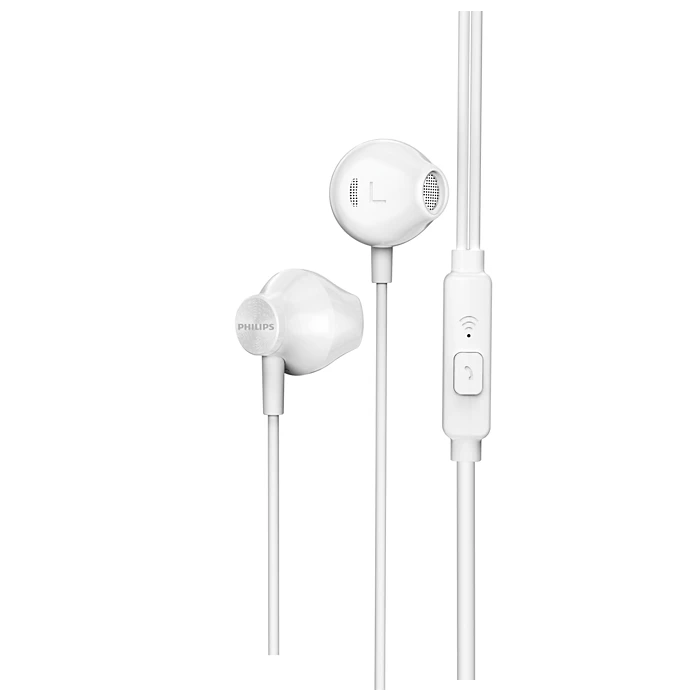 Philips TAUE101/00(BK/WH) In-Ear Wired Headphones with 3.5mm Jack, Integrated Microphone & Dynamic Bass - Black