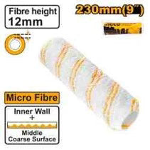 Ingco 9-Inch Microfiber Paint Roller Cover | 230mm Inner Wall Replacement Sleeve with 12mm Medium Nap Fibre Height (HRC3323012)