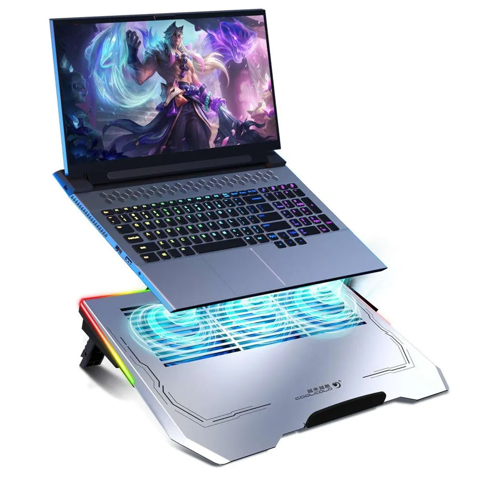 Porodo PDX117 High-Performance Gaming Cooler - AI-Controlled RGB & Silent Dual Cooling Fans