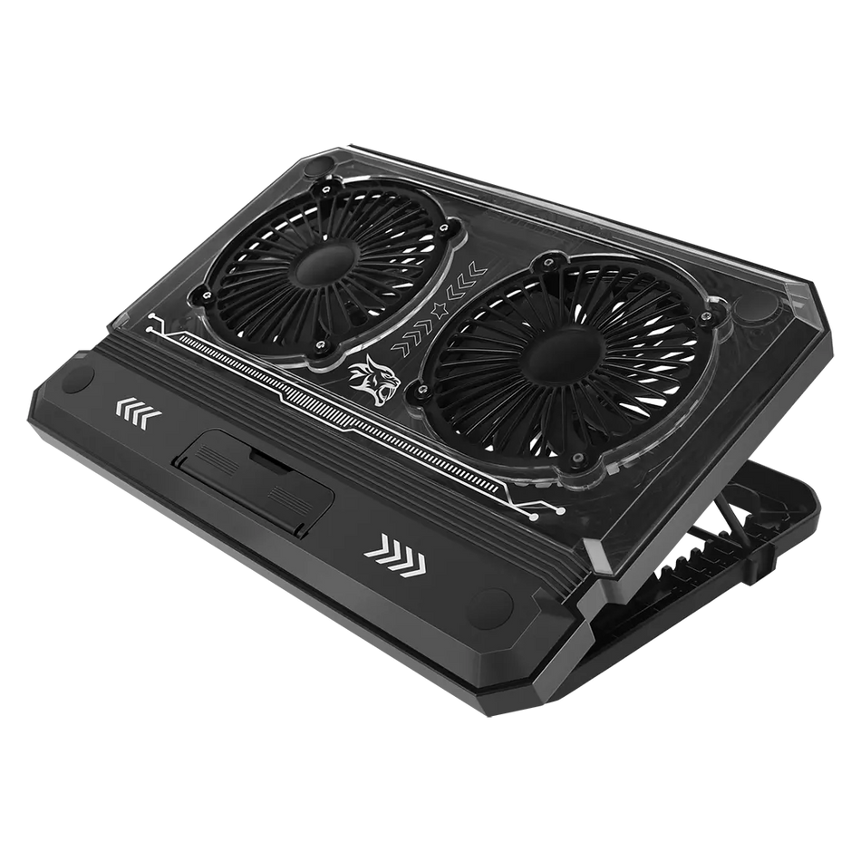 Porodo (PDX121) Gaming Crystal Shell Laptop Cooling Pad - Black