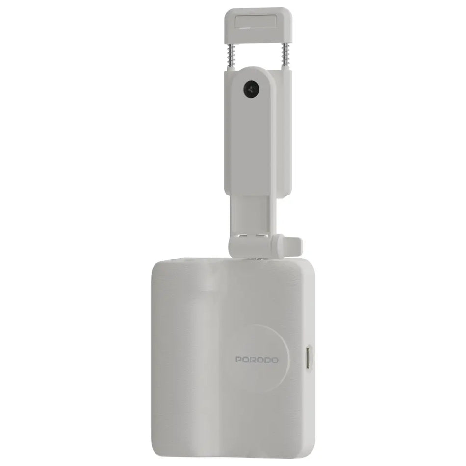 Porodo Lifestyle 3-in-1 Bluetooth Selfie Stick  with Detachable Fill Light & Stand - White