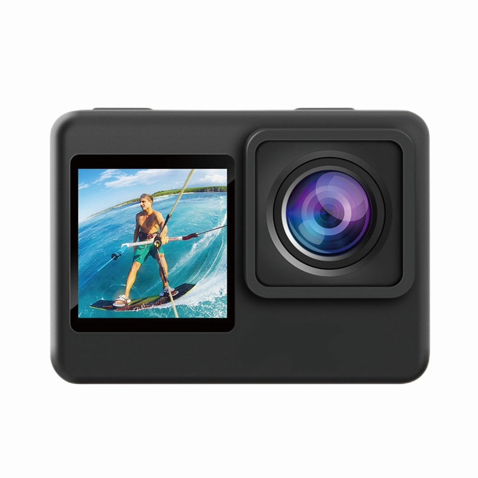 Porodo Lifestyle Waterproof 4K Action Camera 900mAh, Dual Display, Ultra HD Video, Wide-Angle Lens, Compact & Rechargeable (Black)
