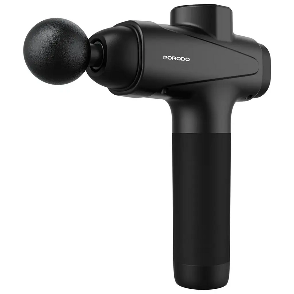 Porodo Lifestyle Multi-Head Deep Massage Gun (30 Speed Levels, 6 Interchangeable Heads, LCD Touch Display, 1500mAh Battery, Low Noise 55dB, Black)