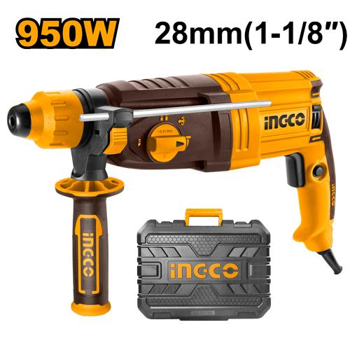 Ingco RGH9528 Rotary Hammer Drill | 950W, 3J Impact Energy, 3-Mode SDS+ with Carry Case