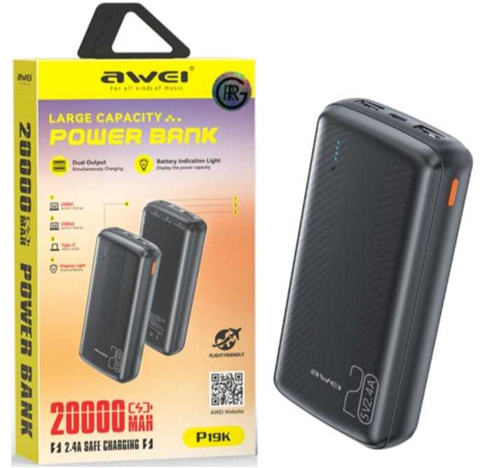 Awei P19K 20000mAh 2.4A Slim Power bank