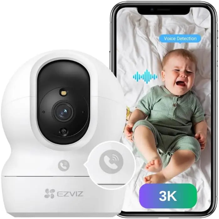EZVIZ H6C G1 5MP 3K Indoor Pan & Tilt Smart Security Camera - 1620P Resolution, AI Human Detection, Auto-Tracking, Color Night Vision with Starlight Lens, Two-Way Talk & Sleep Mode