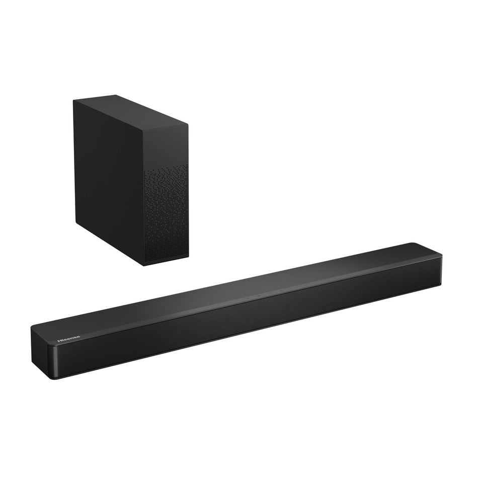 Hisense HS2100 2.1 Channel Soundbar System with 5.25" Wireless Subwoofer, 240W Max Output, Dolby Digital, HDMI ARC, Bluetooth, and EZPlay Technology