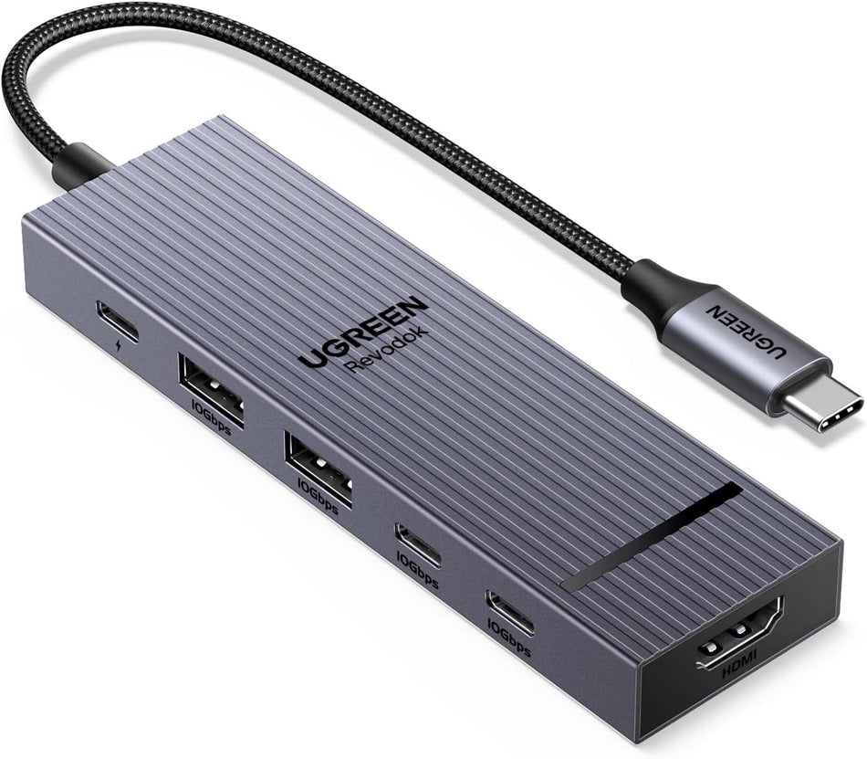 UGREEN Revodok Pro USB-C Hub 6 in 1 10Gbps 4K 60Hz HDMI, 100W Power Delivery P/N 45363, Model: (CM818)