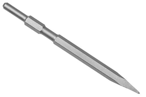 Ingco Professional 11-Inch Hex Demolition Chisel - 17mm x 280mm Heavy-Duty Carbon Steel Pointed Chisel Bit for Hex Jack Hammers (DBC0512801)