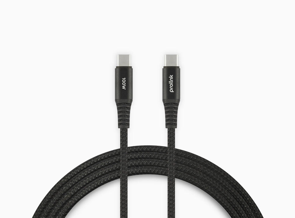Prolink GCC-100-01 USB Type C to C Cable (5A, 100W) - Black