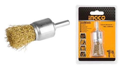 Ingco 25mm Pencil Brush (WB70241) Steel Wire Brush for Detailed Cleaning, Polishing, & Deburring for Hard-to-Reach, Tight & Intricate Areas