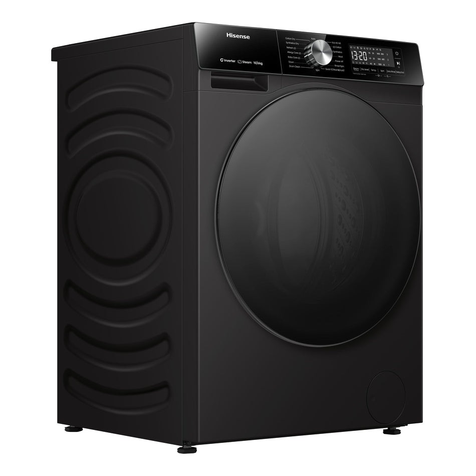 Hisense - WF3S1042BB - Front Loader Washing Machine with Auto Wash, Steam Care, 10kg, Premium Black