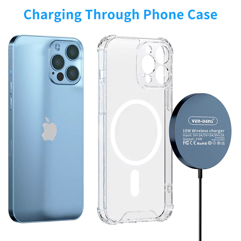 Ven-Dens VD-WLC005 USB-C to Magnetic Wireless Charging Cable | 15W High-Speed Fast Wireless Pad