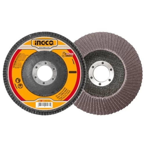 Ingco 115mm Abrasive Flap Disc | Aluminum Oxide Sanding Wheel for Metal Grinding, Deburring, and Surface Finishing (FD1152)