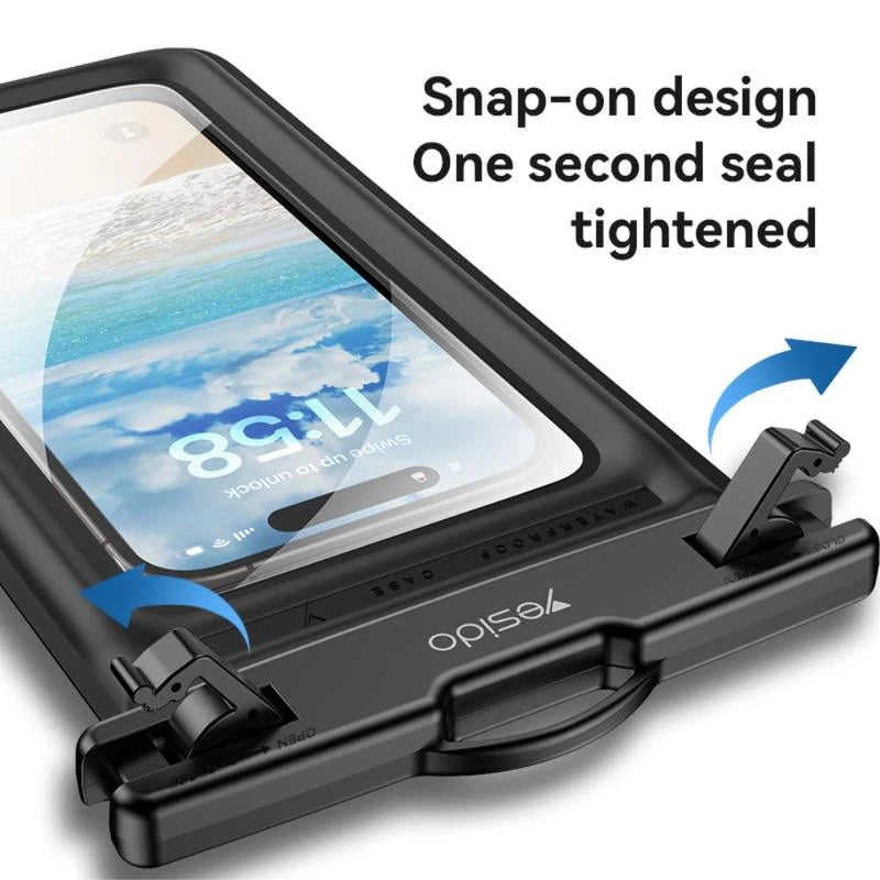 Yesido WB50 IPX8 Floating Universal Waterproof Case | Buikt-in Airbag Large Capacity High Sealing Sensitive Touch Scree TPU Floating Waterproof Bag