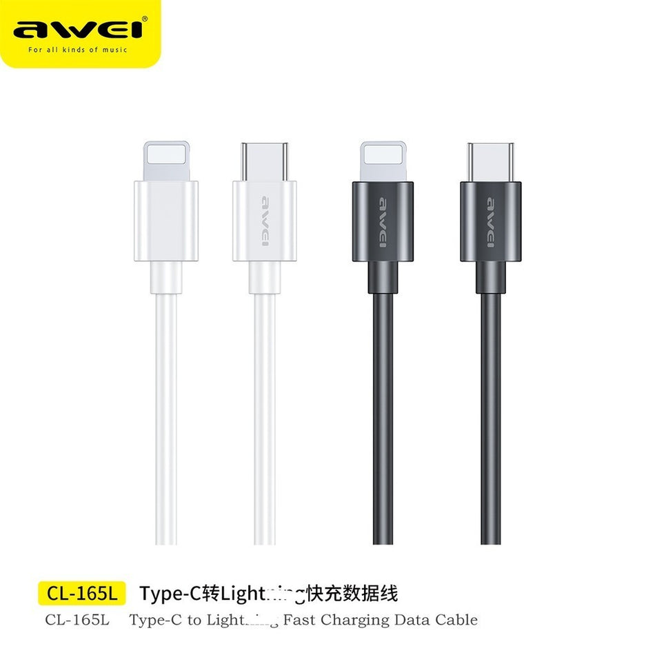 Awei CL-165 Data Cable 60W Fast Charging Cable 27W Cable Type-C Cable 1M Length 100cm