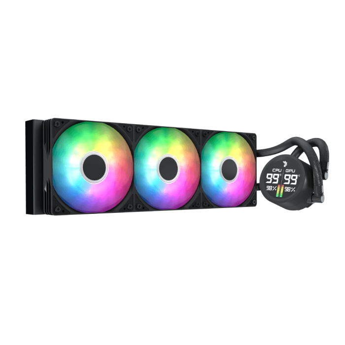 Aerocool Abyss L360R 360mm ARGB Liquid Cooler with digital display