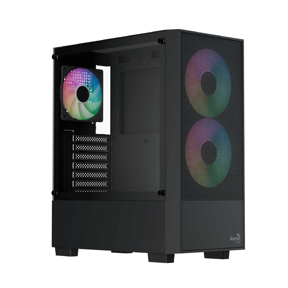 Aerocool Case  B508A Flow-G-BK-v1 - ARGB Fan -ATX - Support 2x140 AIO