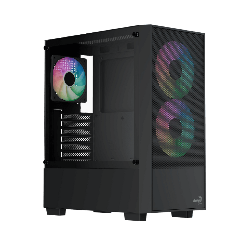 Aerocool B508A Flow Mid Tower Case with Front 2x140mm, Top 2x120mm and Rear 1x120mm ARGB Fan - Black or White