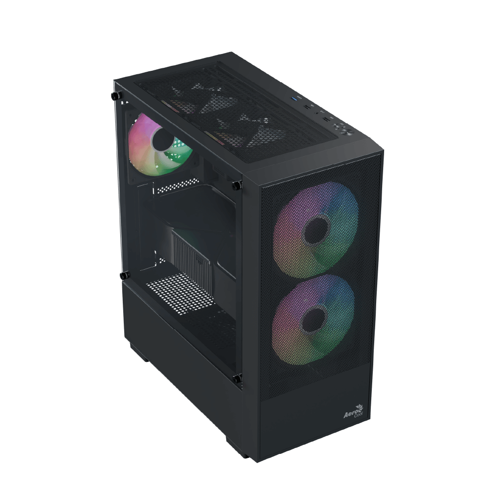 Aerocool Case  B508A Flow-G-BK-v1 - ARGB Fan -ATX - Support 2x140 AIO