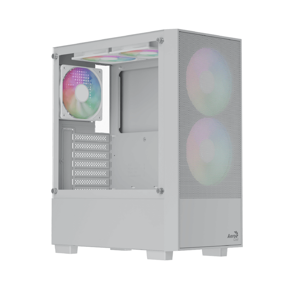 Aerocool B508A Flow Mid Tower Case with Front 2x140mm, Top 2x120mm and Rear 1x120mm ARGB Fan - Black or White