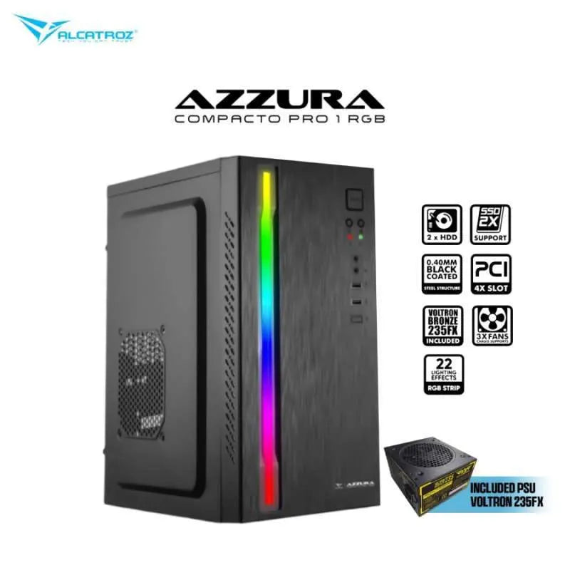 Alcatroz Azzura Millenia Pro 1 RGB with Voltron Bronze 235W Power Supply (PC Casing)