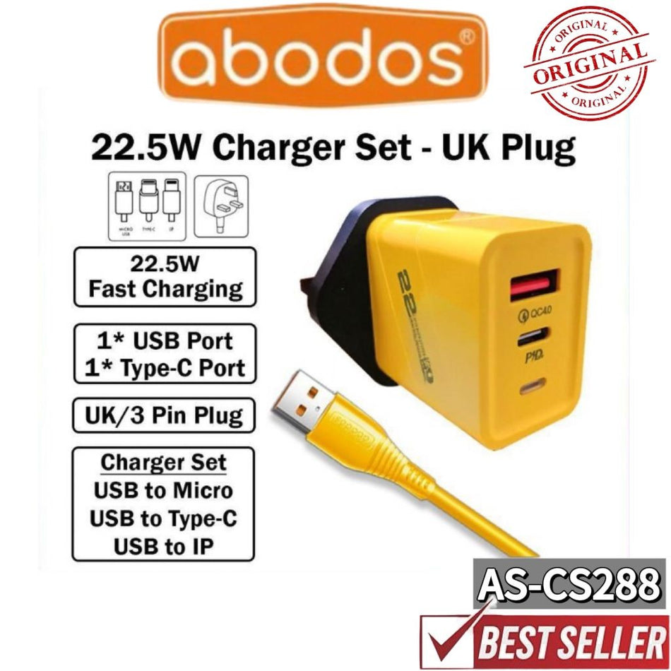 Abodos AS-CS288 Type C 22.5W Charger Set