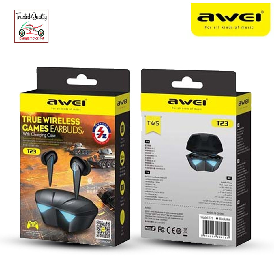 Awei T23 Bluetooth Earbuds Black