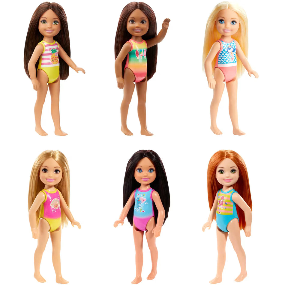 Barbie Club Chelsea Beach Doll Assortment (GLN73) – 6-Inch Swimwear Toy Dolls by Mattel