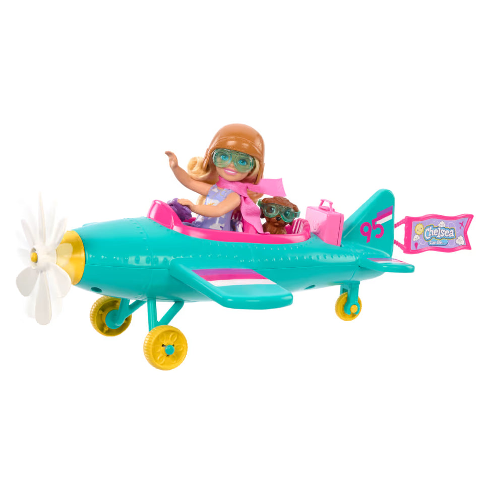 Mattel Barbie Club Chelsea Can Be Pilot Doll and Airplane Playset (HTK38)