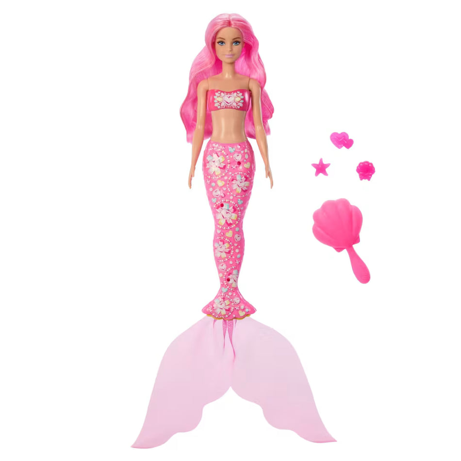 Mattel Barbie Color Reveal Mermaid Gems Series Doll Assortment (JMW61) – 7 Surprises
