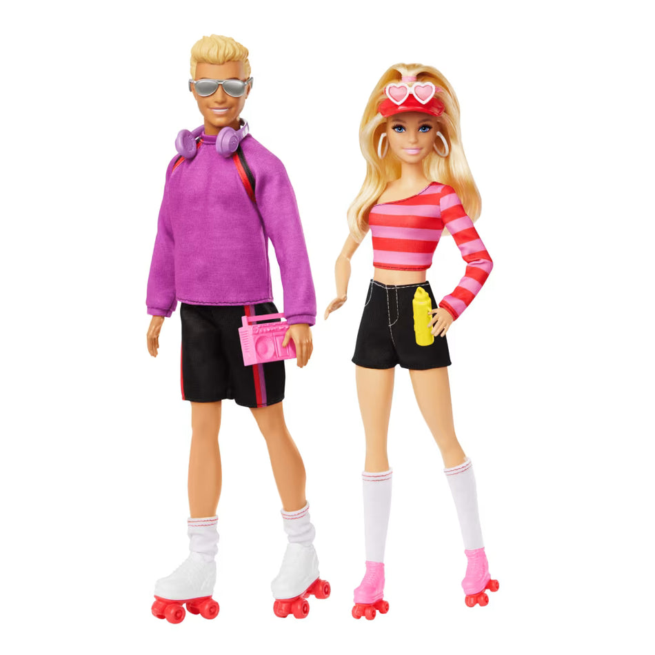 Mattel Barbie and Ken Fashionistas 2-Pack Doll Set with Trendy Streetwear (HXK90)