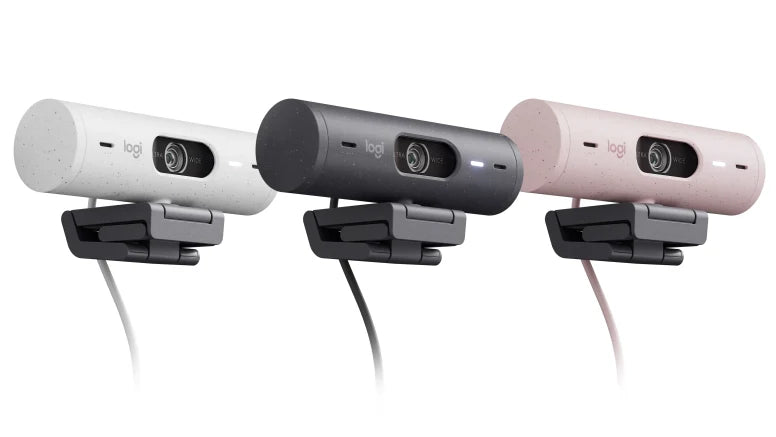 Logitech Brio 500 Full HD Webcam with Auto Light Correction, show Mode, Dual noise Reduction Mics, webcam Privacy Cover, Works with Microsoft Teams, Google Meet, Zoom, USB-C Cable