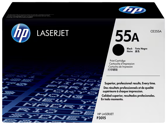 HP 55A Black Original LaserJet Toner Cartridge (CE255A) | High-Yield Monochrome Printing for Enterprise LaserJet Printers