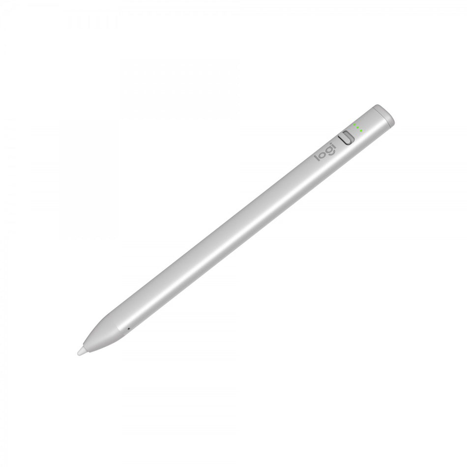 Logitech Crayon digital pencil for iPad (iPads with USB-C ports) featuring Apple Pencil technology, no lag pixel-precision, and dynamic smart tip with fast USB-C charge - Silver