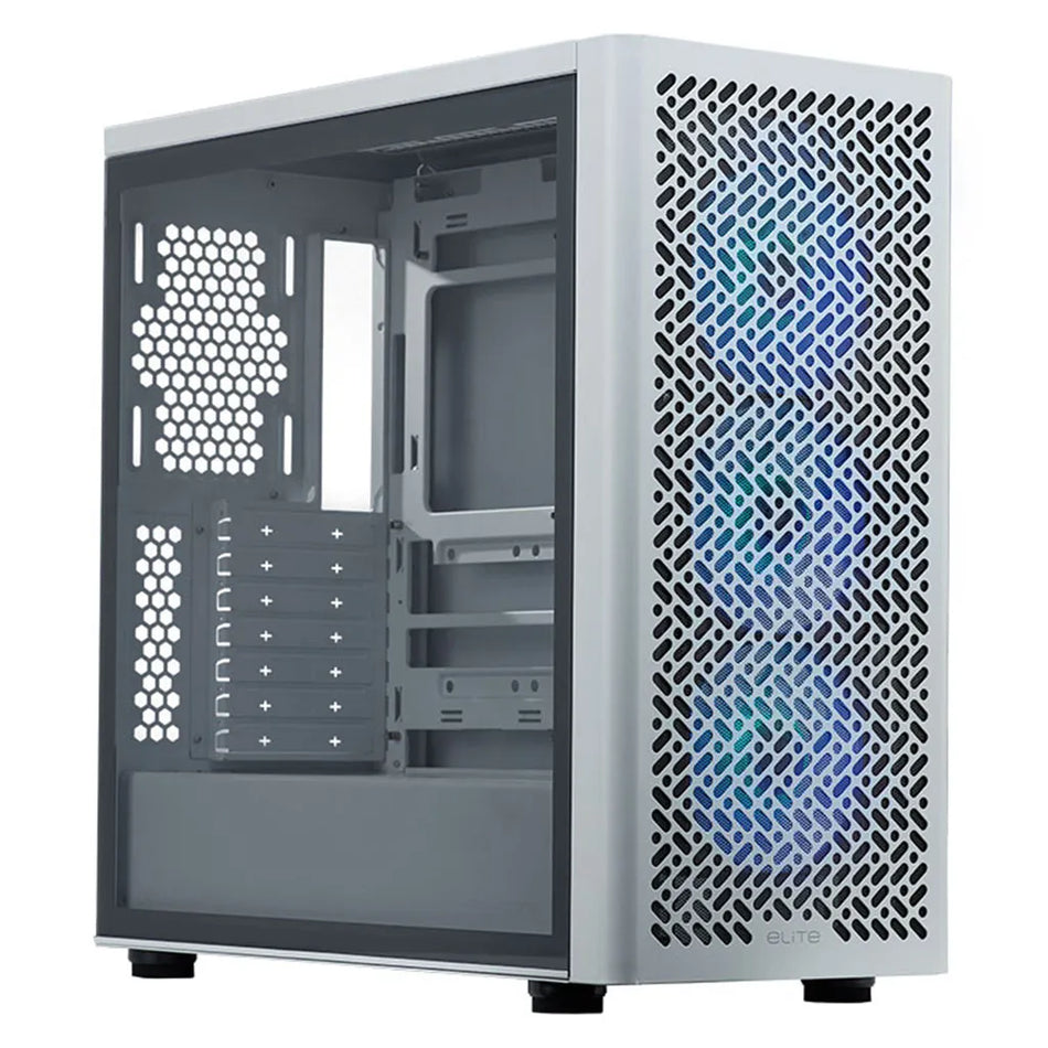 Cooler Master Elite 502 ATX High Airflow Minimalist PC Case, 3x 120mm ARGB Fans Black
