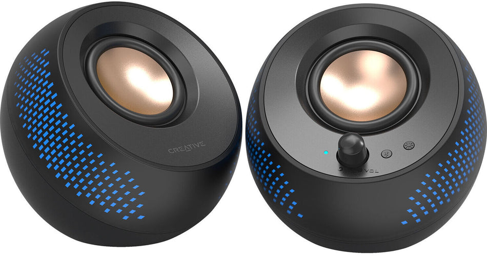 Creative Pebble X 2.0 USB-Powered Desktop Speakers with Far-Field Drivers and Passive Radiators - Modern Design, Enhanced Audio Clarity, Compact Size for PCs and Laptops