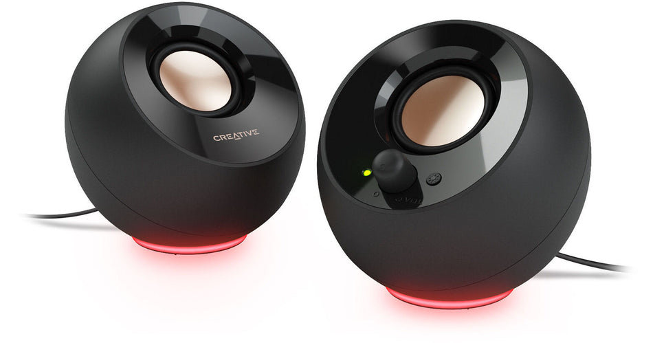 Creative Labs Pebble SE 2.0 Desktop Speakers, RGB Lighting with 7 Built-In Presets (Available in Black or White)