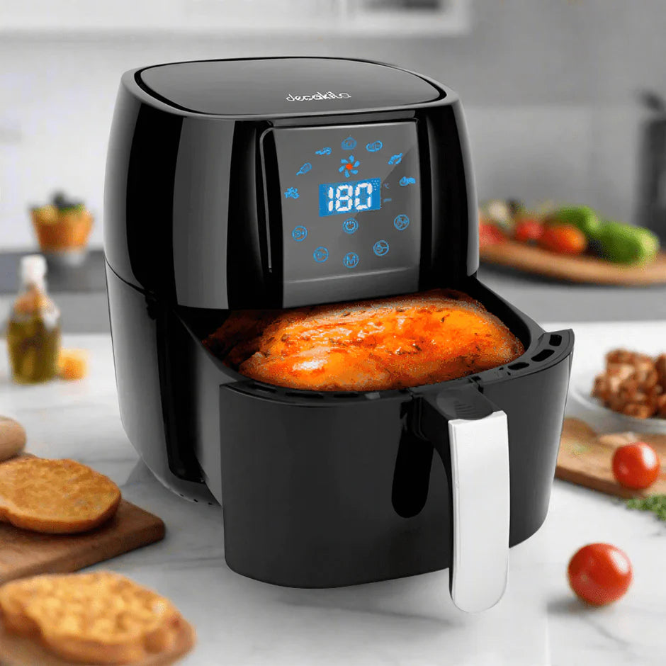 Decakila 1400W 4.5L Digital Air Fryer with LED Display | Smart Rapid Hot Air Cooker with Non-Stick Basket (KEEC039B)