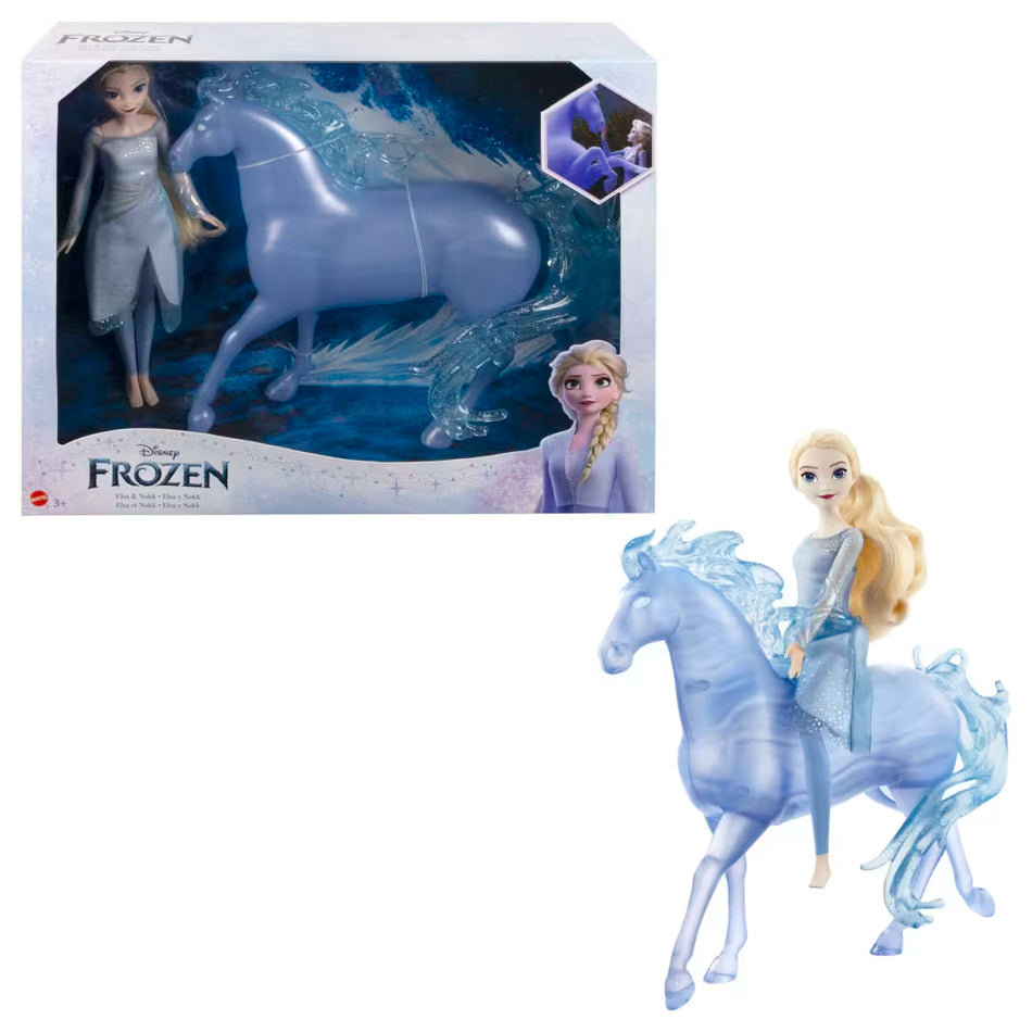 Mattel Disney Frozen Elsa Doll and Water Nokk Figure Storytelling Set (HLW58)
