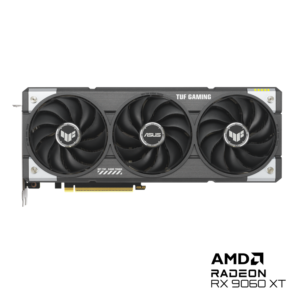 ASUS TUF Gaming Radeon RX 9060 XT OC Edition 16GB GDDR6 Graphics Card - Triple Axial-Tech Fans, Military-Grade Durability, AMD RDNA 4 Architecture - Black (3 Yrs Warranty)