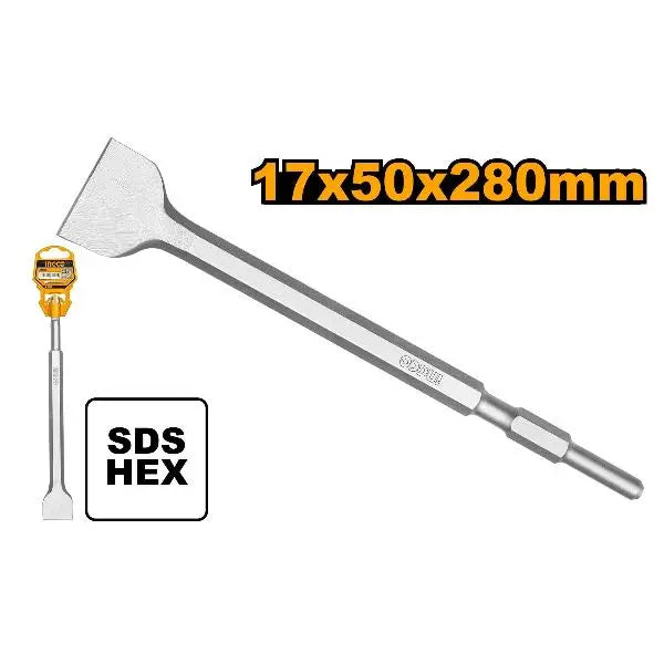 Ingco Hex Demolition Chisel (DBC0522802) Heavy-Duty Industrial Hex Shank Breaker Chisel for High-Impact Concrete and Rock Demolition