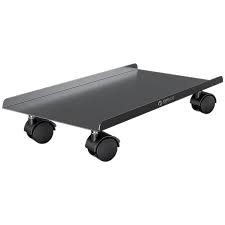 ORICO  Steel Mobile CPU Stand with Wheels (ORICO-CPB5-BK-BP) | Premium Matte Black Computer Tower Floor Cart with Side Safety Guards & Lockable Brakes
