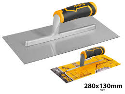 Ingco Professional Plastering Trowel 280mm x 130mm | Premium Carbon Steel Masonry Finishing Float with Ergonomic High-Comfort Handle Layout (HPT28138)