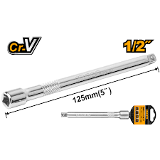 Ingco 1/2-Inch Drive 5-Inch Extension Bar | Premium Chrome Vanadium Steel Long Reach Socket Wrench Extender for Automotive and Mechanical Repairs (HEB12051)