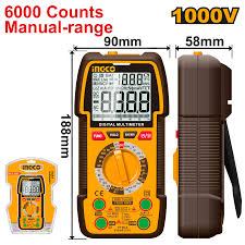 Ingco Industrial Digital Multimeter | Professional Auto-Ranging AC/DC Electrical Tester with Backlight LCD Display & Continuity Buzzer (DM310002)