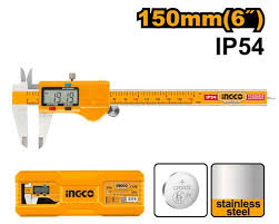 Ingco 150mm Digital Caliper | High-Precision Stainless Steel Electronic Vernier Caliper with Large LCD Screen and Imperial/Metric/Fractional Modes (HDCD28150)